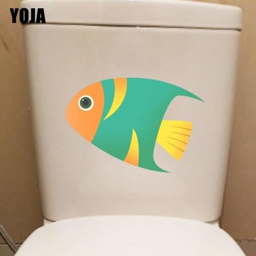 YOJA 23*15.3CM Creative Fish Toilet Sticker Wall Decal BedRoom Home Decoration T3-1043