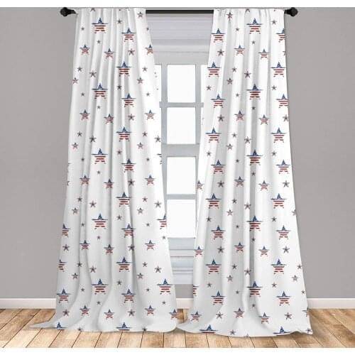 4th of July Curtains American Flag Old Glory with Stars and Stripes Patriotic Window Treatments for Living Room Bedroom Decor