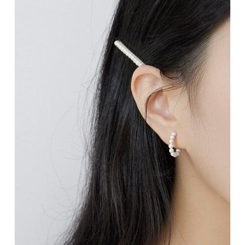 100% 925 sterling silver stud earrings for women pendientes mujer, simulated pearl earings fashion jewelry ear accessories