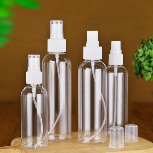 1PCS/5PCS 100ml 50ml Portable Travel Transparent Plastic Perfume Atomizer Empty Spray Bottle Random Color