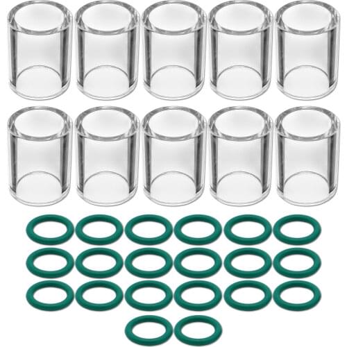 #10 Pyrex Glass Cup & Temperature Resistant O-Ring For WP-17/18/26 & WP- 9/20 TIG Welding Torch 30PCS