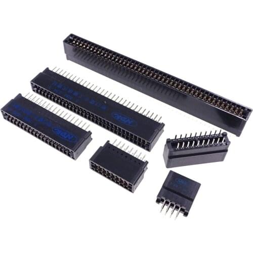 100pcs Edge Card Connector Slot 2.54 mm Pitch 8 10 12 14 16 18 20 22 24 to 120 Pin PCB Gold Finger Socket Through Hole Vertical