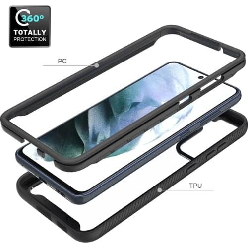 100pcs/lot 360 Full Body Armor Phone Case For Samsung Galaxy S21 FE A22 A02S A32 A11 A21S A31 A41 A51 A71 5G Front Frame