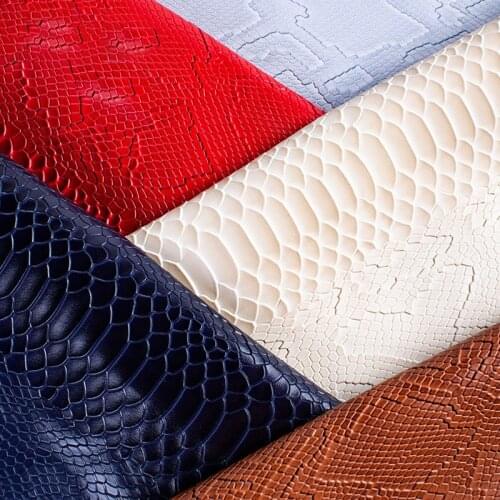 100x137cm Mamba Snake Pattern Leather Fabric 1.2mm Thick Artificial Synthetic Leather Fabric Diy Upholstery Luggage Wallet Belt