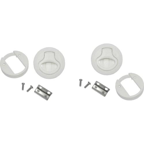 2Pack 2" Nylon Floor Latch Lift Handle Buckle Flush Pull Yacht Boat - White