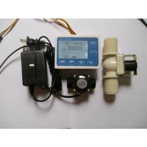 2020 G3/4" Water Flowmeter Control LCD Display+Flow Sensor +Solenoid Valve +Power Adapter