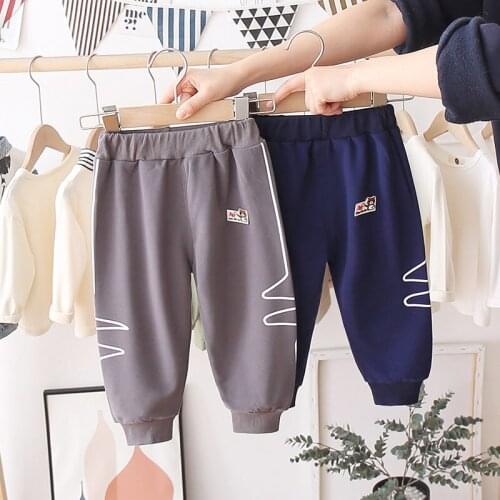 2021 Children Stripe Kids Spring Autumn Clothes Girls Trousers for Baby Boys Toddler Pants Trouses Full Long Pants 0-5 Years