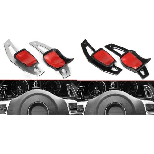 4 Pcs Aluminum Alloy Paddle for the Public Tiguan Golf 6 Mk6 Jetta R20 R36 Cc Scirocco, 2 Pcs Silver & 2 Pcs Black