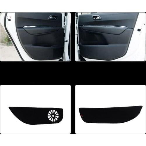 4pcs Fabric Door Protection Mats Anti-kick Decorative Pads For Peugeot 3008 2013-2015