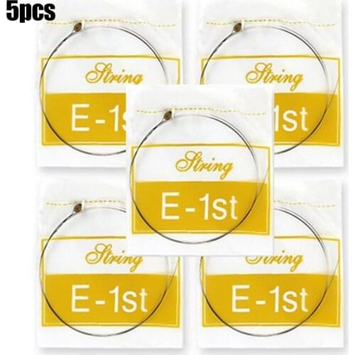5 Pcs Single Guitar Strings Acoustic Folk Guitars Top 1st E Plain Steel Gauges 012 Replacement Musical Instrument Accessory