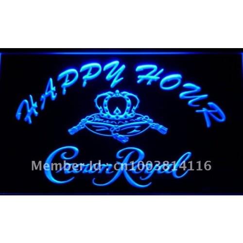 625 Crown Royal Beer Happy Hour Bar LED Neon Light Signs with On/Off Switch 20+ Colors 5 Sizes to choose