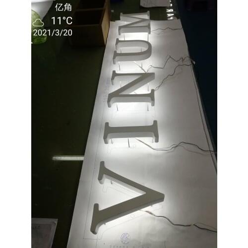 Acrylic LED 3D Signage Back Lit Metal Channel Luminated Letter for Bar Design Decoration