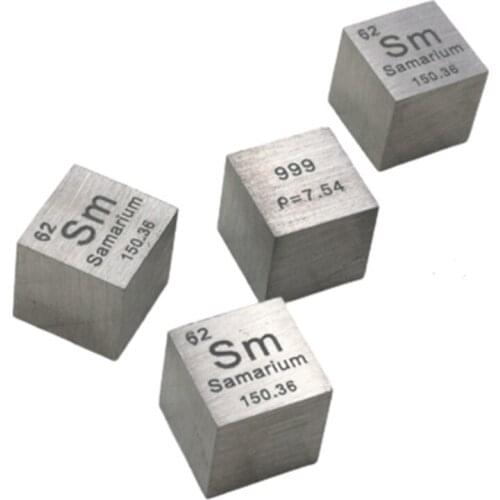 Free shipping High Purity 99.9 Pure Samarium Sm Carved Element Periodic Table 10mm Cube