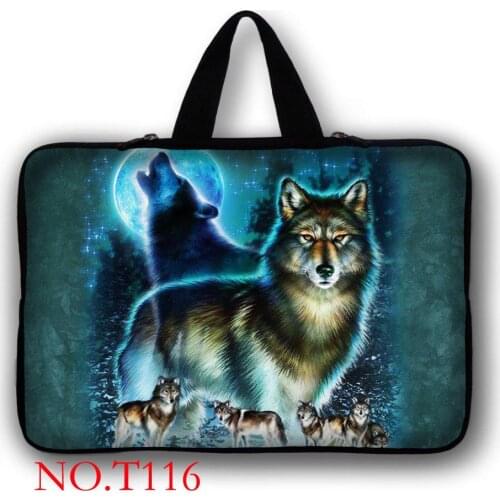 Wolf Laptop Sleeve Case 13.3" 14" 15.4" Notebook Travel Carrying Bag for Apple Macbook Air Pro 14 Shockproof Case for Men Women