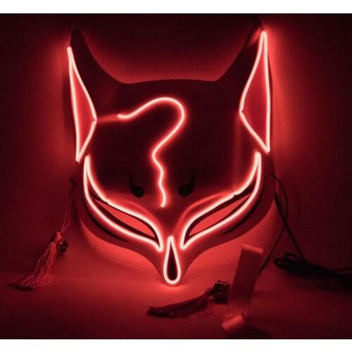 Face Cover Glowing Fox EVA Durable Fox Face Cover for Halloween