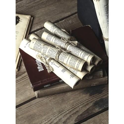 Fake Book Decoration Prop, Simulation Book Ornaments for Hotel Book Room Store, Vintage Decorative Books Scroll