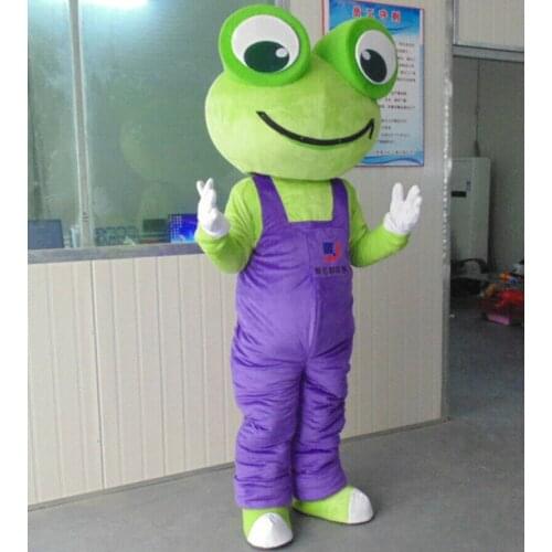 Frog Mascot Costumes Cartoon Cotton Fursuit Cosplay Fancy Party Dress Advertising Outfits for Adult Size One-piece Set
