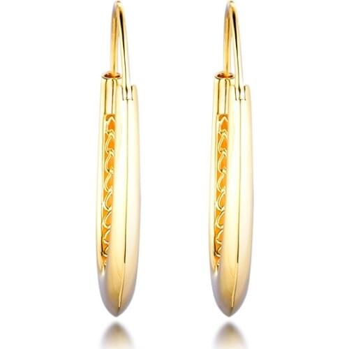 Chunky Hoop Shine Earring 100% 925 Sterling-Silver-Jewelry Free Shipping