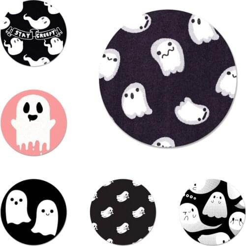 Cute ghost spooky Icons Pins Badge Decoration Brooches Metal Badges For Clothes Backpack Decoration 58mm