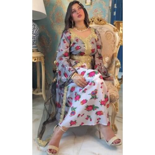 Fashion Fake Two -piece Mesh Abaya Muslim Dress Jalabiya for Women Gold Applique Trimmed Belted Morocco Kaftan Dubai Turkey Robe