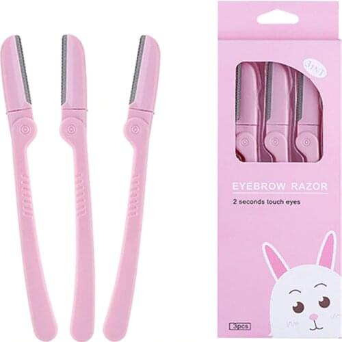3Pcs/Set Facial Eyebrow Trimmer Armpit Hair Razor Beauty Face Eye brow Shaper Shaver Stainless Steel Blades Makeup Tools