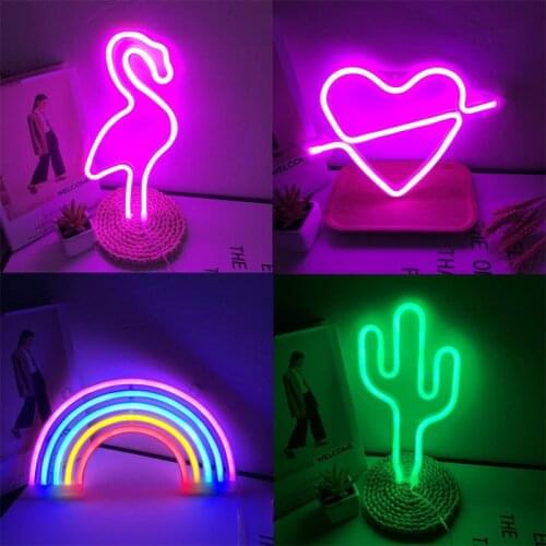 Cupids Love Heart Neon Lights Christmas Decoration Hanging Lamp Flame Rainbow Tree Lamp Lights for Home Holiday Decorations