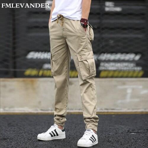 Plus Size 38 Cargo Pants Military Style Cotton Pure Color Man Casual Trousers Tactical Pants