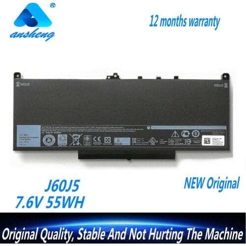 Genuine J60J5 Laptop Battery For Dell Latitude E7270 E7470 J60J5 R1V85 MC34Y 242WD 7.6V 55Wh