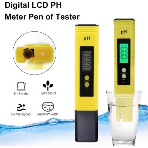 LCD PH Meter Tester 0.01 Digital Temperature Pen Water Quality Purity Tester Pen for Pools Aquarium Drinking Water Monitor