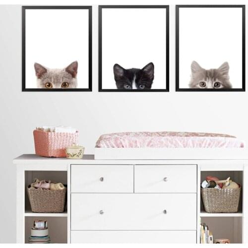 Nordic Cute Cartoon Kitten Bulldog Poster Fashion Wall Art Modular Pictures Bedside Canvas Painting Modern Home Decor