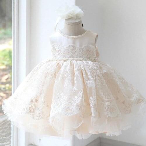 Luxury Flower Girl Dresses Lace Stitching Princess Birthday Dress Holy Communion Sleeveless Cute Dress for Girls Vestidos L394
