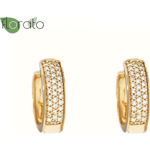 YUXINTOME 925 Silver Ear Buckle Luxury Rectangular Zircon Earrings Minimalism Small Hoop Earrings For Women Korean Fine Jewelry