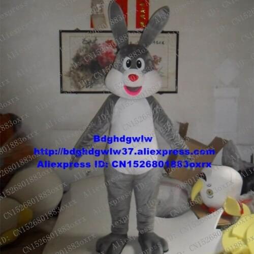 Grey Easter Bunny Osterhase Rabbit Hare Mascot Costume Adult Cartoon Character Outfit Suit Promotional Events Grad Night zx2304