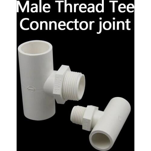 Male Thread Tee Connector Garden Irrigation 3 Way T-type PVC Pipe Fittings Adapter 1 Pcs
