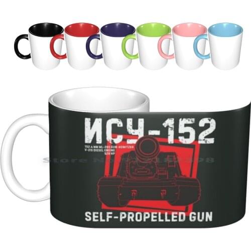 Soviet Self-Propelled Gun Isu-152 Ceramic Mugs Coffee Cups Milk Tea Mug Tank Tankdistroyer Isu 152 Soviet Tank Army Russian