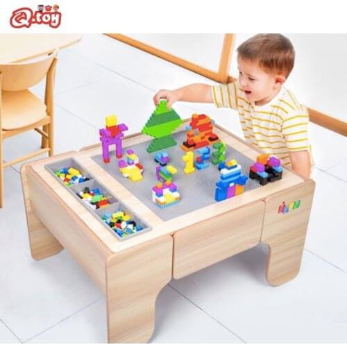 Kids Table Building Block Table Playing Multifunctional Building Table Writing Board for Children Toys Educational Learning Desk