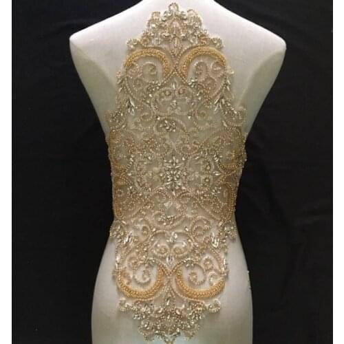 3 Colors Super Luxury Rhinestone Crystal Applique For Bridal Accessories Wedding Dress Sash Haut Couture Costume Embellishment