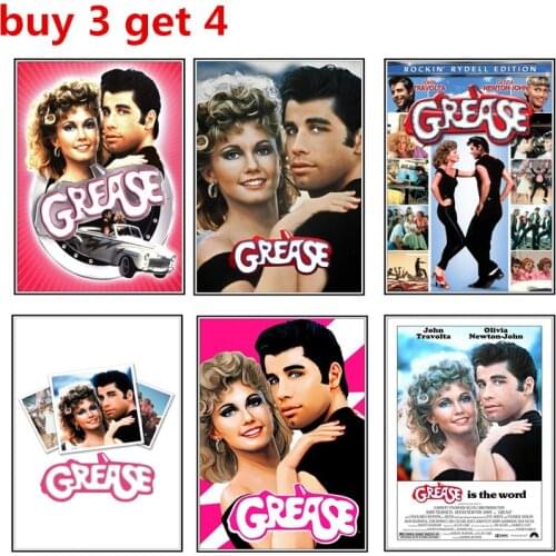 GREASE vintage kraft poster American classic movie poster