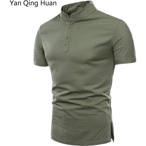 Мужские однотонные футболки YANQINGHUAN China At AliExpress