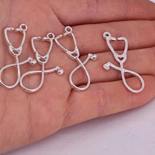 Hzew 5pcs Jewelry Gift for Nurse Doctor Medical Stethoscope Collar Body pendant charm for women