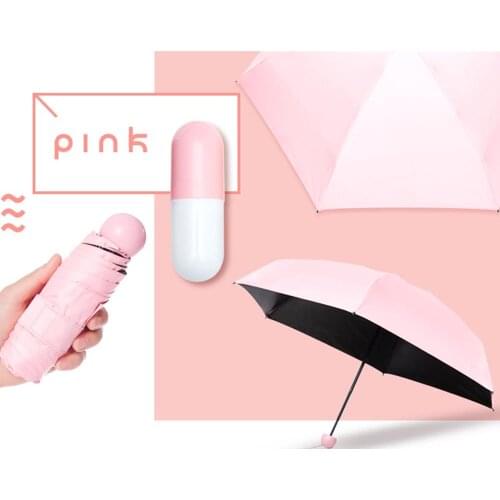 Creative Mini Capsule Women Umbrella Clear Windproof Folding Umbrellas Portable Pocket Size Anti-UV Umbrella For Sunny Rain