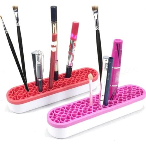 1pcs Cosmetic storage box silicone portable cosmetic brush drying storage rack