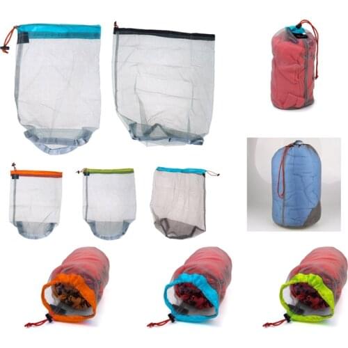 1 pc Laundry Outdoor Bag Ultralight Mesh Stuff Sack Camping Sports Drawstring Storage Bag Hiking Tools Climbing Drawstring bolsa