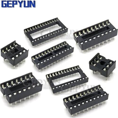 10PCS IC Sockets DIP6 DIP8 DIP14 DIP16 DIP18 DIP20 DIP28 DIP40 pins Connector DIP Socket 6 8 14 16 18 20 24 28 40 pin Gepyun