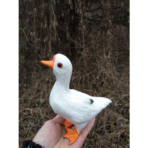 10 pieces a lot simulation goose toys resin&fur whtie mini goose model gift about 13x12.5cm c0954