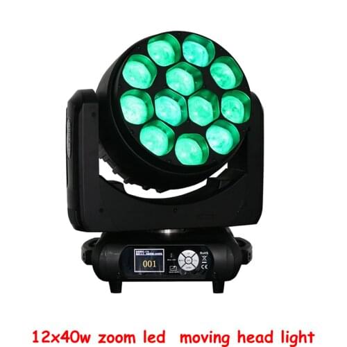 Free Shipping 12x40W Moving Head Beam Bee Eye LED Effect RGBW Zoom Lyre Wash Dj Club Light Dmx Pixel Control LED Beam for Disco