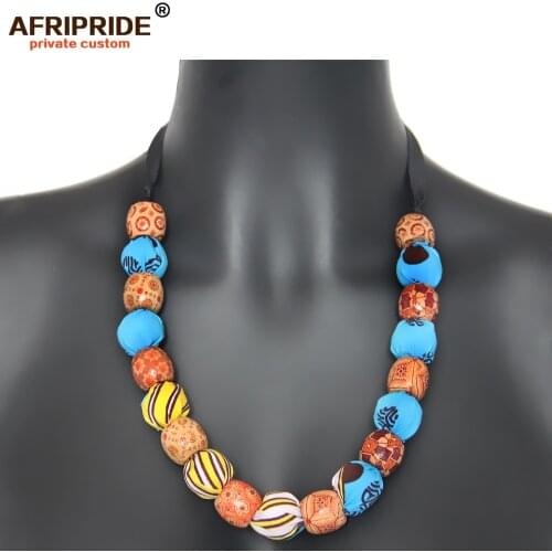 2019 African Statement Necklace Wedding Resin Beads Jewelry Fashion African Beads Choker Necklace for Women AFRIPRIDE A1928005
