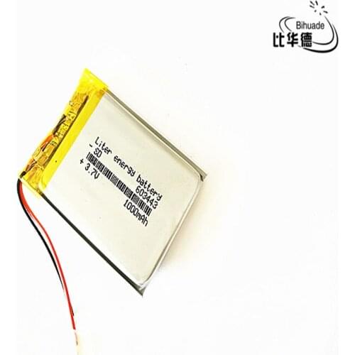 3.7V 1000mAh 603443 Lithium Polymer Li-Po Rechargeable li ion Battery For Mp3 MP4 MP5 mobile electronic part