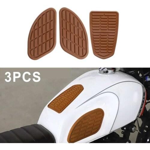 3PCS Motorcycle Cafe Racer Tank Traction Pad Side Gas Tank Knee Grip Protector Fuel Tank Stickers Vintage Side Panels