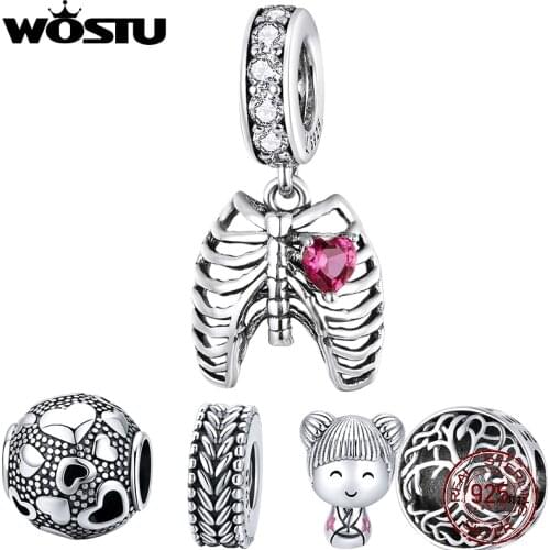WOSTU 2020 925 Silver 6 Style Metal Stop Beads For Bracelet&Bangle Women Creative Fashion Gift For Silver Jewelry maker